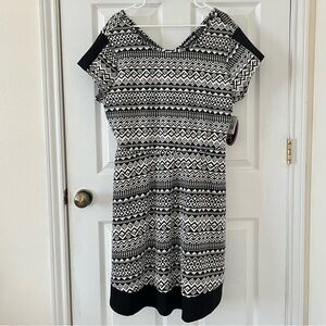 Paper Doll Monochrome Patterned Dress
